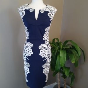 London Dress Company pencil skirt white applique dress